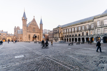 Naklejka premium View towards the Ridderzaal, Binnenhof, Den Haag, The Hague.