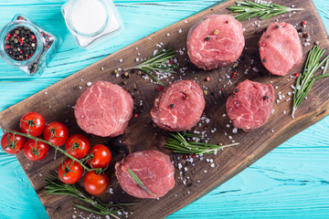 Raw filet mignon