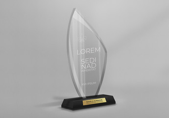 Etched Glass Trophy Award Mockup