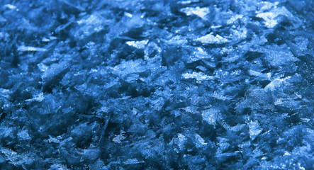 texture background snow surface the snow coarse-grained crystalline
