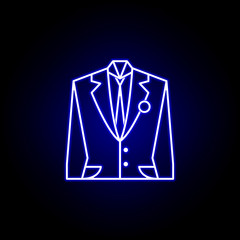 Elections suit icon in neon style. Signs and symbols can be used for web, logo, mobile app, UI, UX