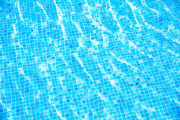 Blue ripped water in swimming pool Summer vacation