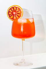 Aperol spritz on a white background