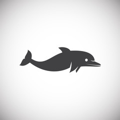 Dolphin icon on background for graphic and web design. Simple illustration. Internet concept symbol for website button or mobile app.