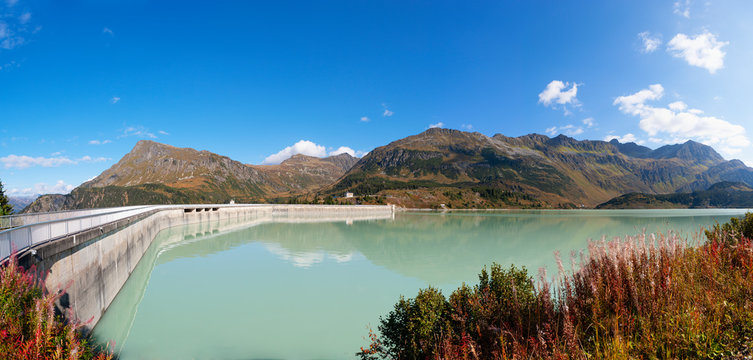 Austria, Vorarlberg, dam wall of Kops reservoir