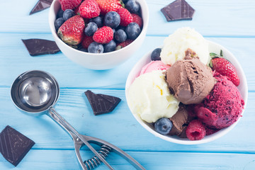 Mix of ice cream ball