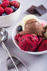 Mix of ice cream ball