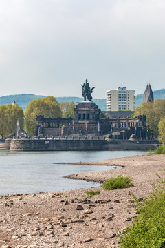 Kaiser Wilhelms I. Equestrian statue Monument at the German Corner in Koblenz Rhineland Palatinate