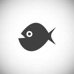 Fish icon on background for graphic and web design. Simple illustration. Internet concept symbol for website button or mobile app.