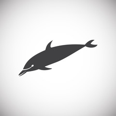 Dolphin icon on background for graphic and web design. Simple illustration. Internet concept symbol for website button or mobile app.