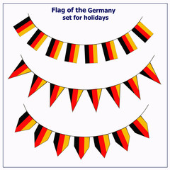 Bright set with flags Germany for holidays. Illustration.