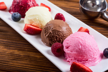 Mix of ice cream ball