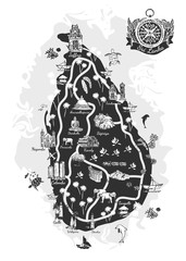 Sri Lanka drawing map