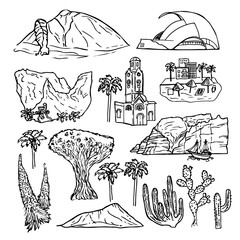 Tenerife sketch elements.