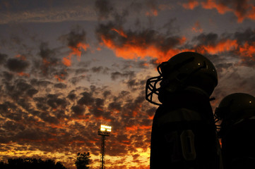 silhouette of football player