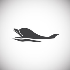 Dolphin icon on background for graphic and web design. Simple illustration. Internet concept symbol for website button or mobile app.