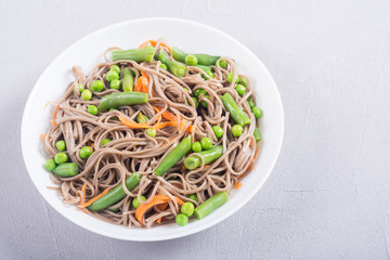 Soba noodles salad