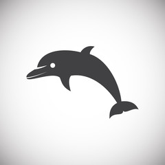 Fototapeta premium Dolphin icon on background for graphic and web design. Simple illustration. Internet concept symbol for website button or mobile app.