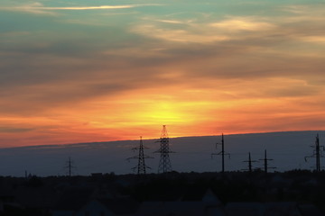 evening sky sunset through the clouds