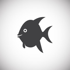 Fish icon on background for graphic and web design. Simple illustration. Internet concept symbol for website button or mobile app.