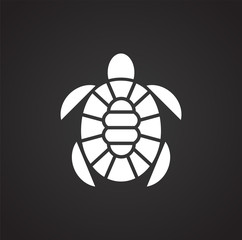 Obraz premium Sea turtle icon on background for graphic and web design. Simple illustration. Internet concept symbol for website button or mobile app.