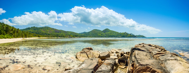 Beautiful tropical landscape of a sandy beach, Seychelles