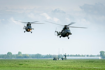 Military operation with the use of helicopters