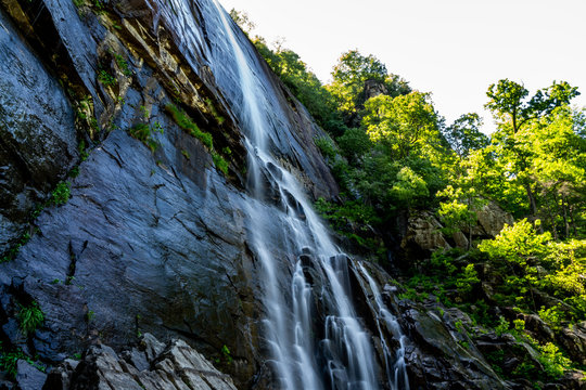 The 404 foot Hickory Nut Falls in Chimney Rock State Park, North Carolina.