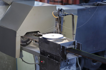 Industrial equipment at the plant for the production of high-tech wires and specialized cables
