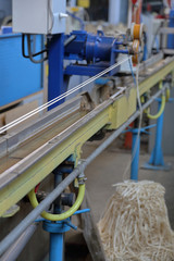 Industrial equipment at the plant for the production of high-tech wires and specialized cables