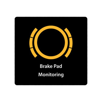 Warning Dashboard Car Icon, Brake Pad Monitoring, Vector Illustration