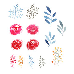 Modern watercolor set