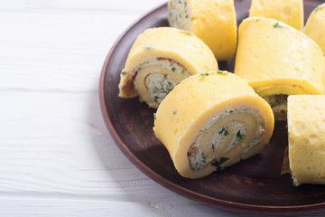 Homemade Eggs omelet rolls