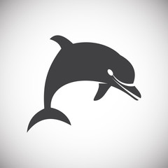 Fototapeta premium Dolphin icon on background for graphic and web design. Simple illustration. Internet concept symbol for website button or mobile app.