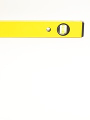 repair and construction tools concept. building spirit level isolated on a white background close up. front view with copy space for text.