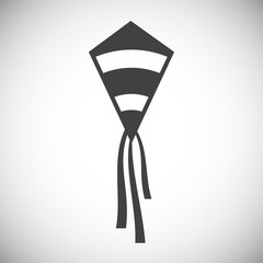 Kite icon on background for graphic and web design. Simple illustration. Internet concept symbol for website button or mobile app.