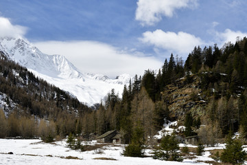 Fototapeta premium Alpe Laresin in early spring