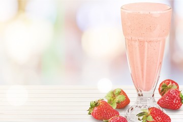 Healthy Fruit Smoothie in glass on  Background