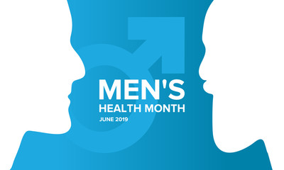 National Men's Health Month in June. Health education program. Celebrated annual in United States. Medical concept. Care and health. Poster, card, banner and background. Vector illustration