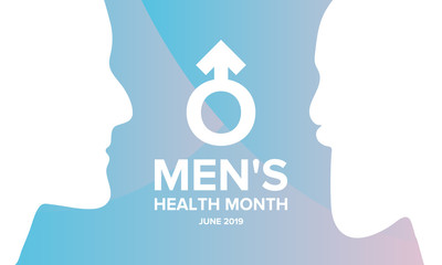 National Men's Health Month in June. Health education program. Celebrated annual in United States. Medical concept. Care and health. Poster, card, banner and background. Vector illustration