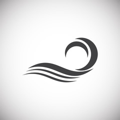 Wave icon on background for graphic and web design. Simple vector sign. Internet concept symbol for website button or mobile app.