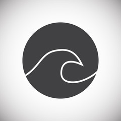 Wave icon on background for graphic and web design. Simple vector sign. Internet concept symbol for website button or mobile app.