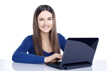 young girl laptop computer