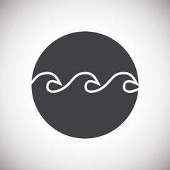 Wave icon on background for graphic and web design. Simple vector sign. Internet concept symbol for website button or mobile app.