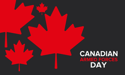 Fototapeta premium Canadian Armed Forces Day. National holiday, celebrated annual in June. Canada flag. Maple leaf design. Special tribute to the men and women of the Armed Forces. Poster, card, banner and background