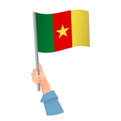 Cameroon flag in hand icon