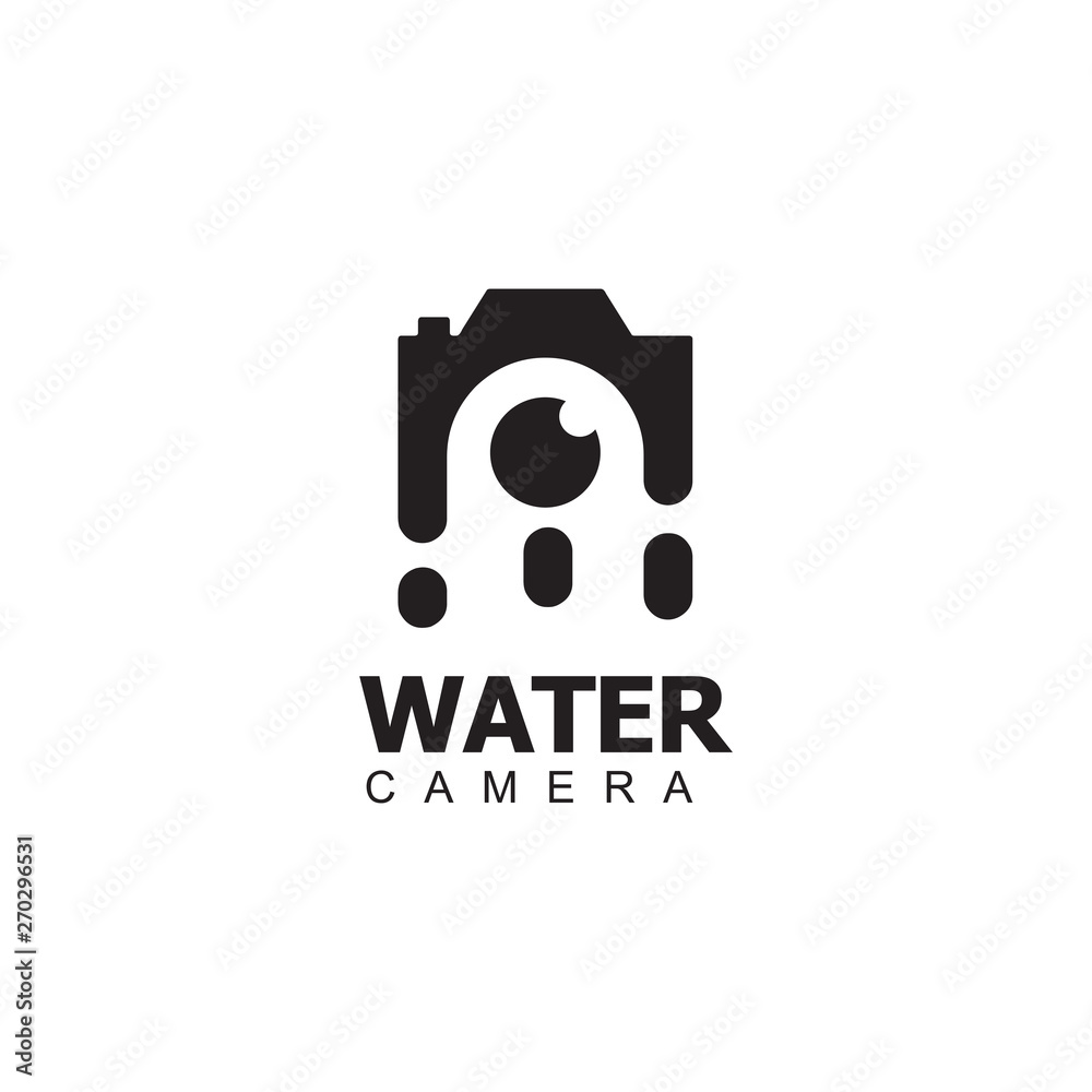 Poster camera icon logo design vector template