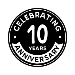 10 years anniversary logo template. Vector and illustration.