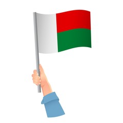 Madagascar flag in hand icon