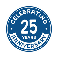 25 years anniversary logo template. Vector and illustration.